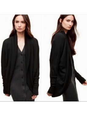Aritzia Wilfred Diderot cocoon cardigan sweater black  Sz XS